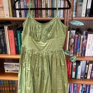 Hearts & Found Grace Dress in Matcha Green cotton